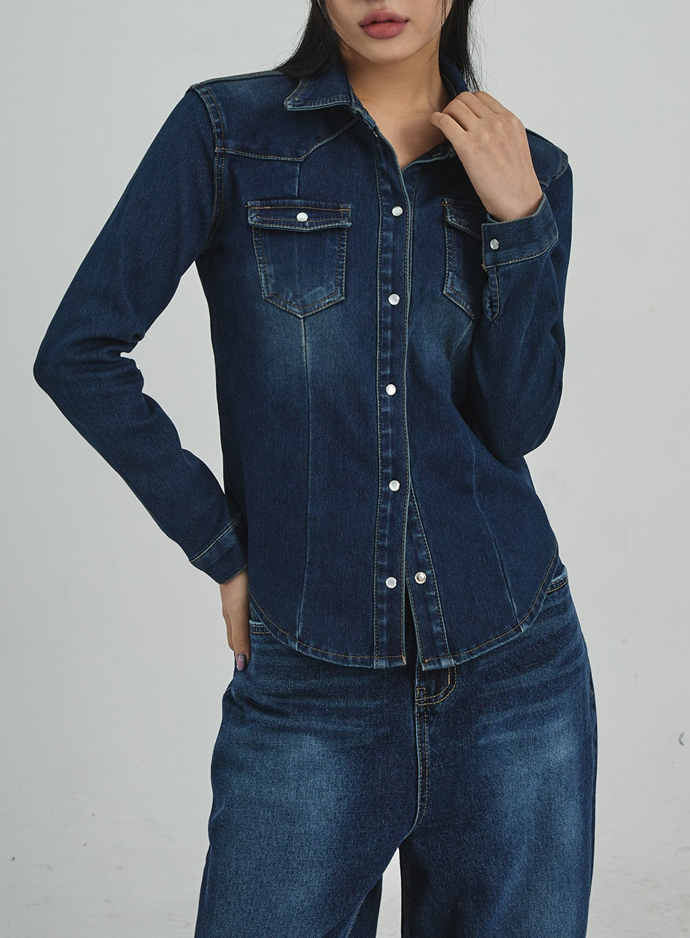 Button Denim Shirt CD09