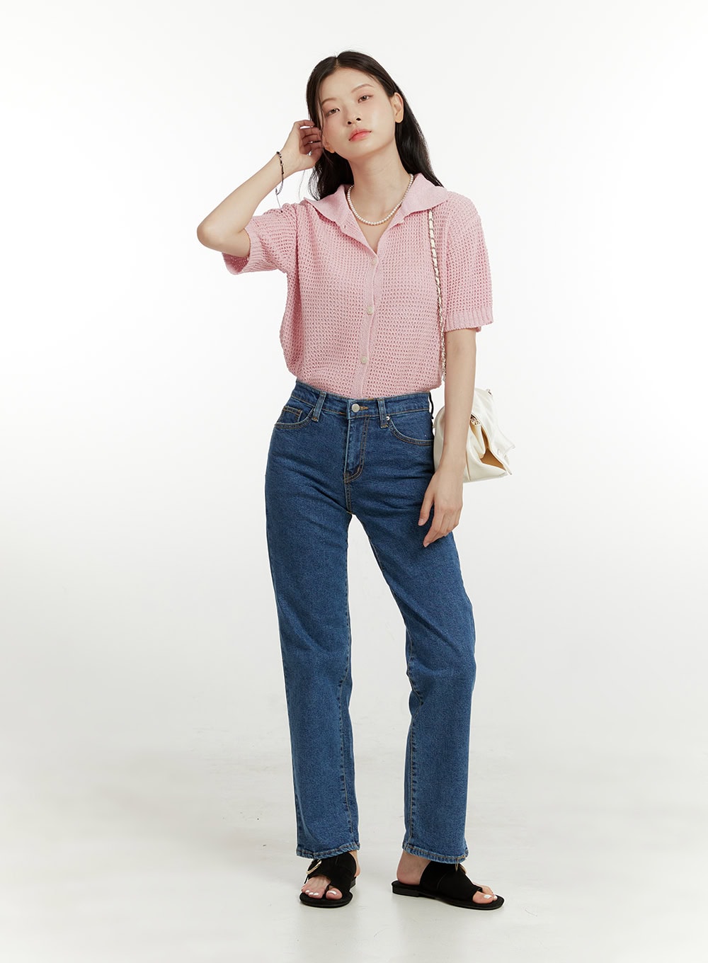 Classic Straight Leg Denim Jeans OU419