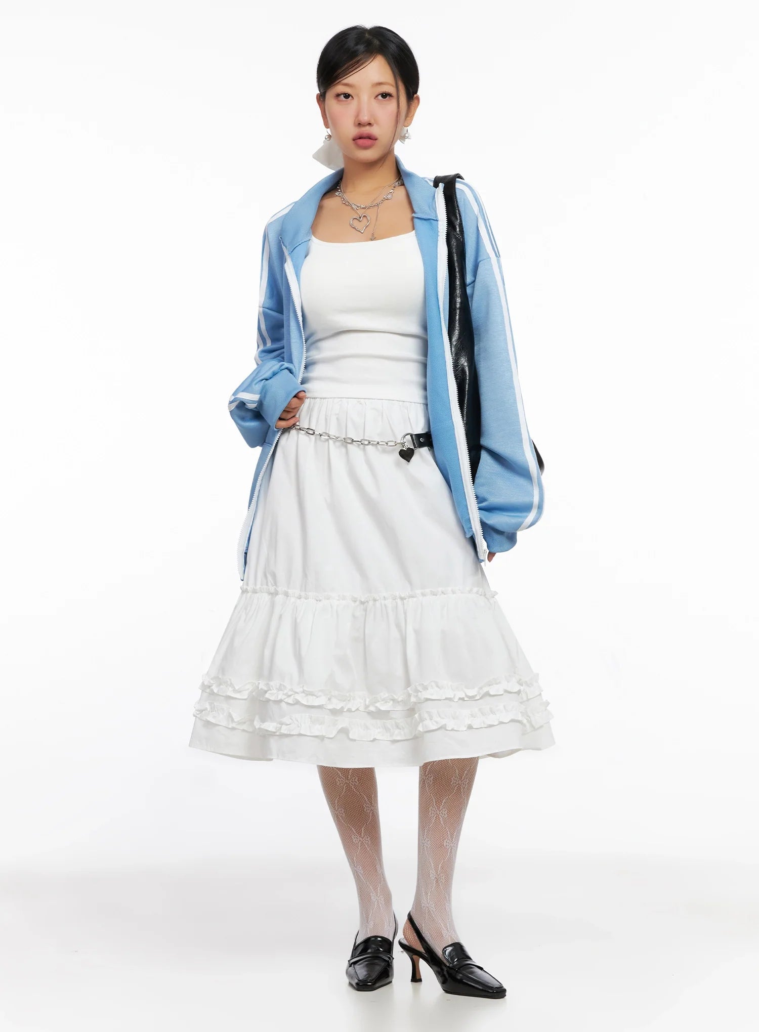 Ruffle Layered Midi Skirt IG527