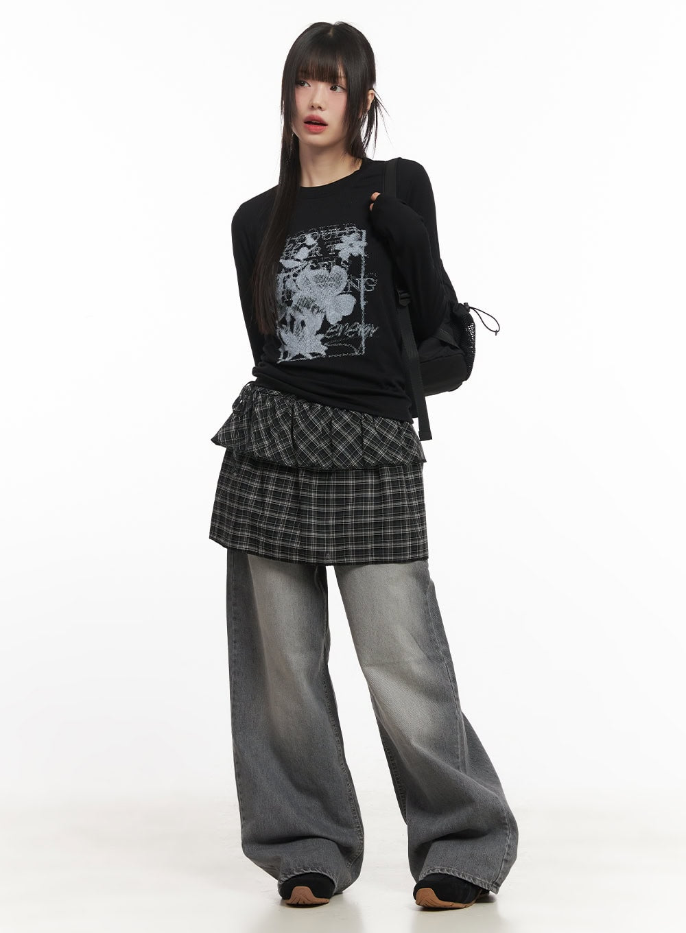 Flower Graphic Long-Sleeve Top CF519