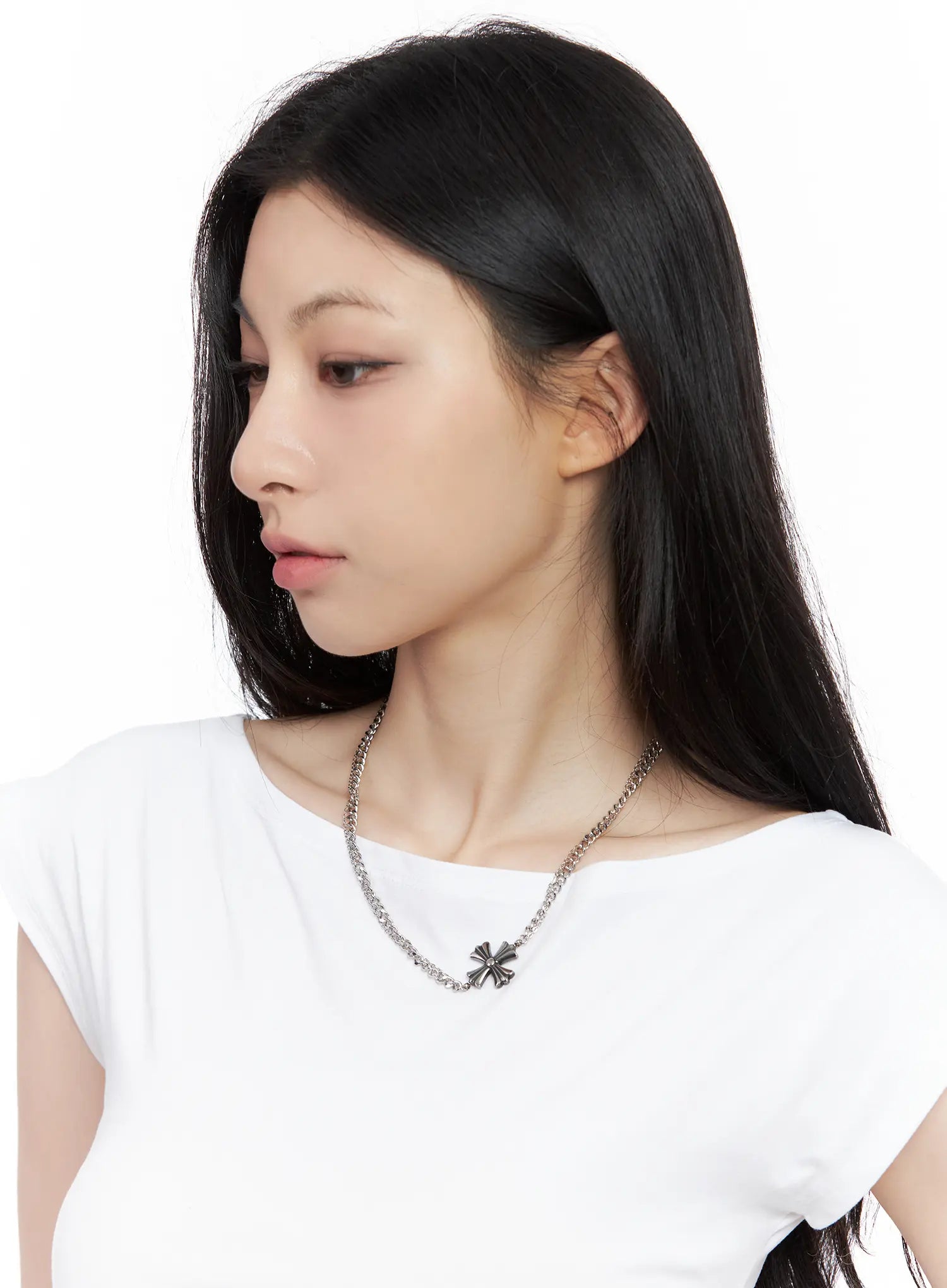 Layered Chain Pendant Necklace CL501