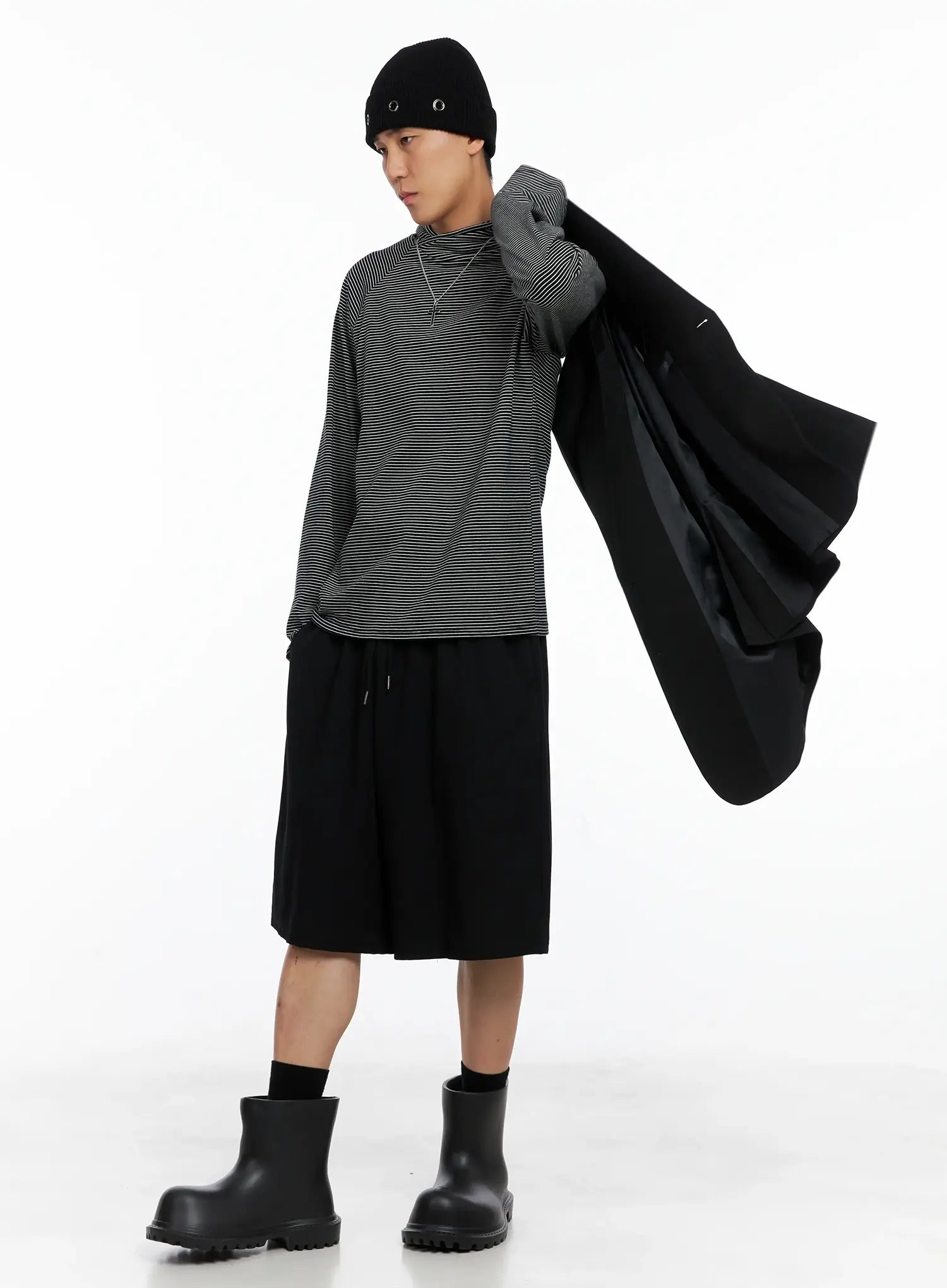 Men's Striped Long Sleeve Hoodie IS502