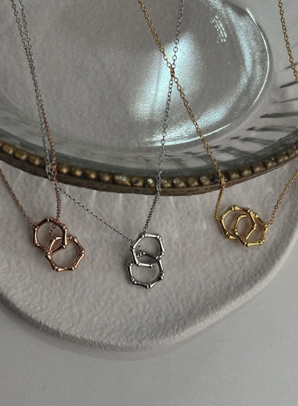 Half Two Ring Necklace IL405