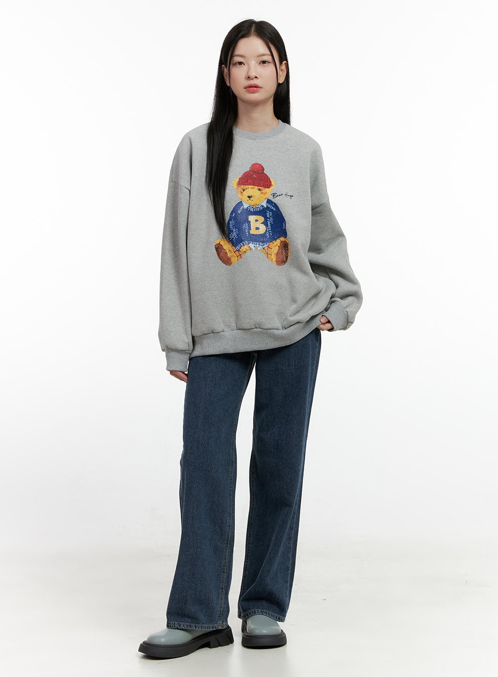 Bear Graphic Crewneck Sweatshirt ON408
