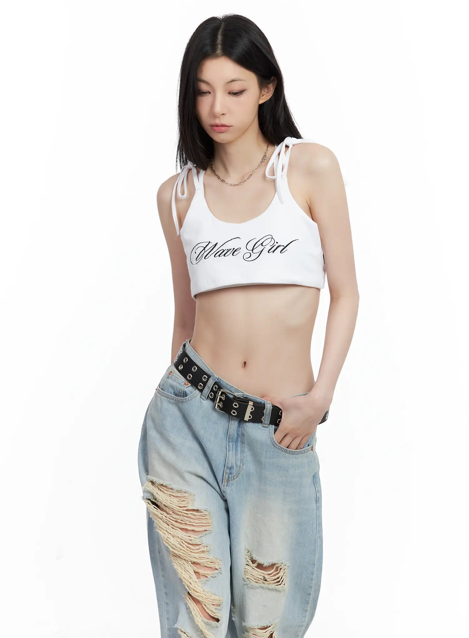 Embroidered Super-Cropped Tank CU530