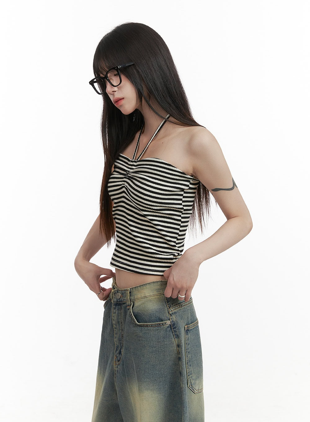 Striped Halter Top CY407