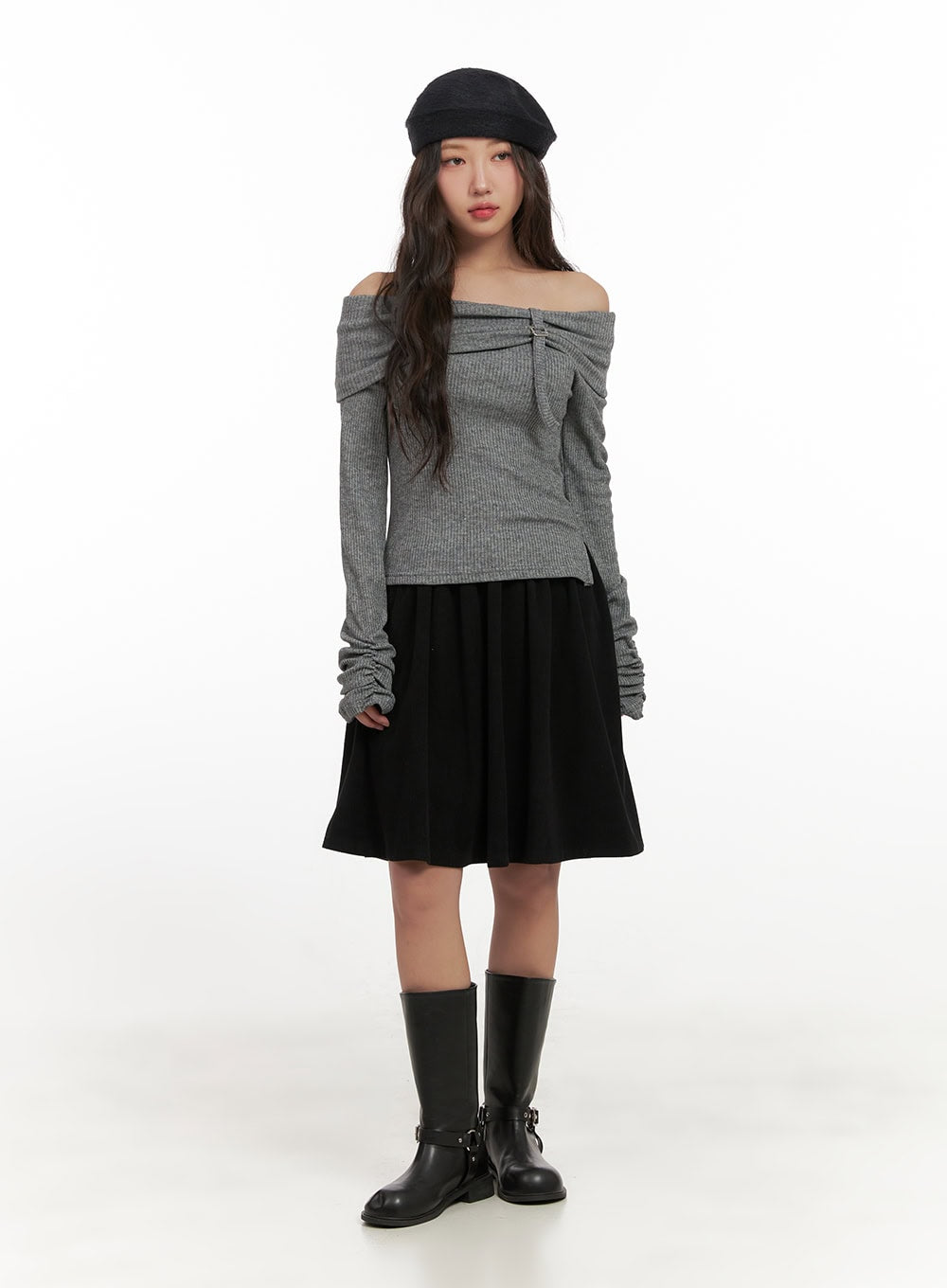 Coruduroy Flared Midi Skirt CN426