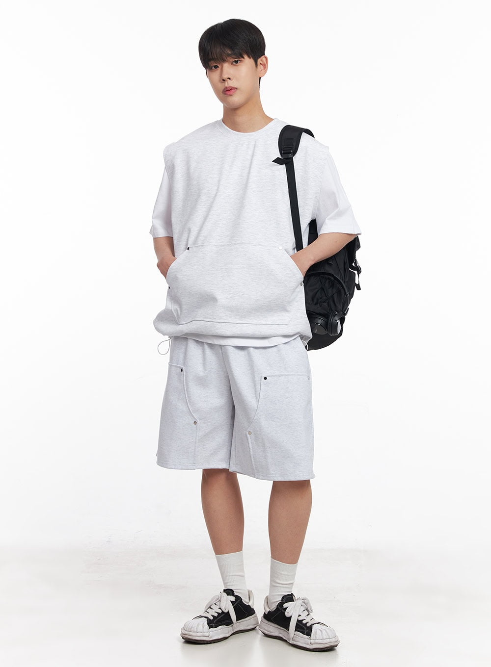 Men's Loose-Fit Cotton Pocketed Vest IY522