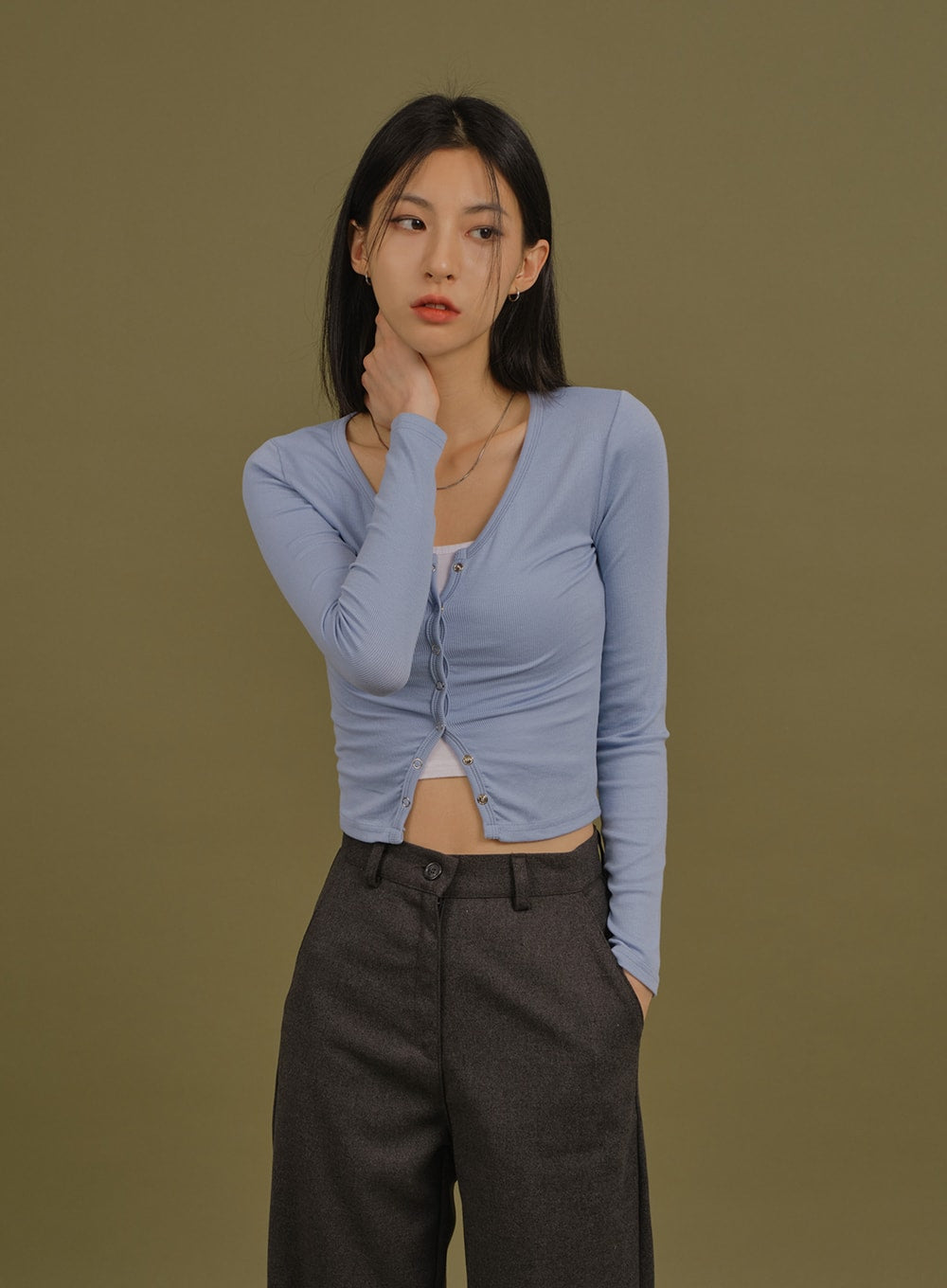 Crop Cardigan with Buttons