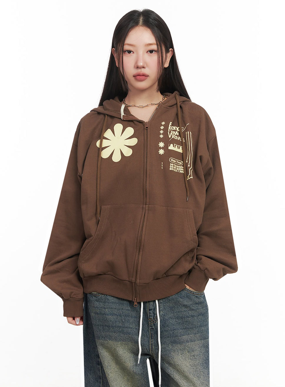 Graphic Zip-Up Hooded Jacket IM524