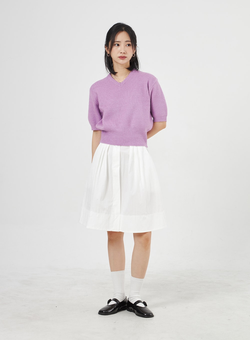 Half Sleeve V-Neck Sweater OA305