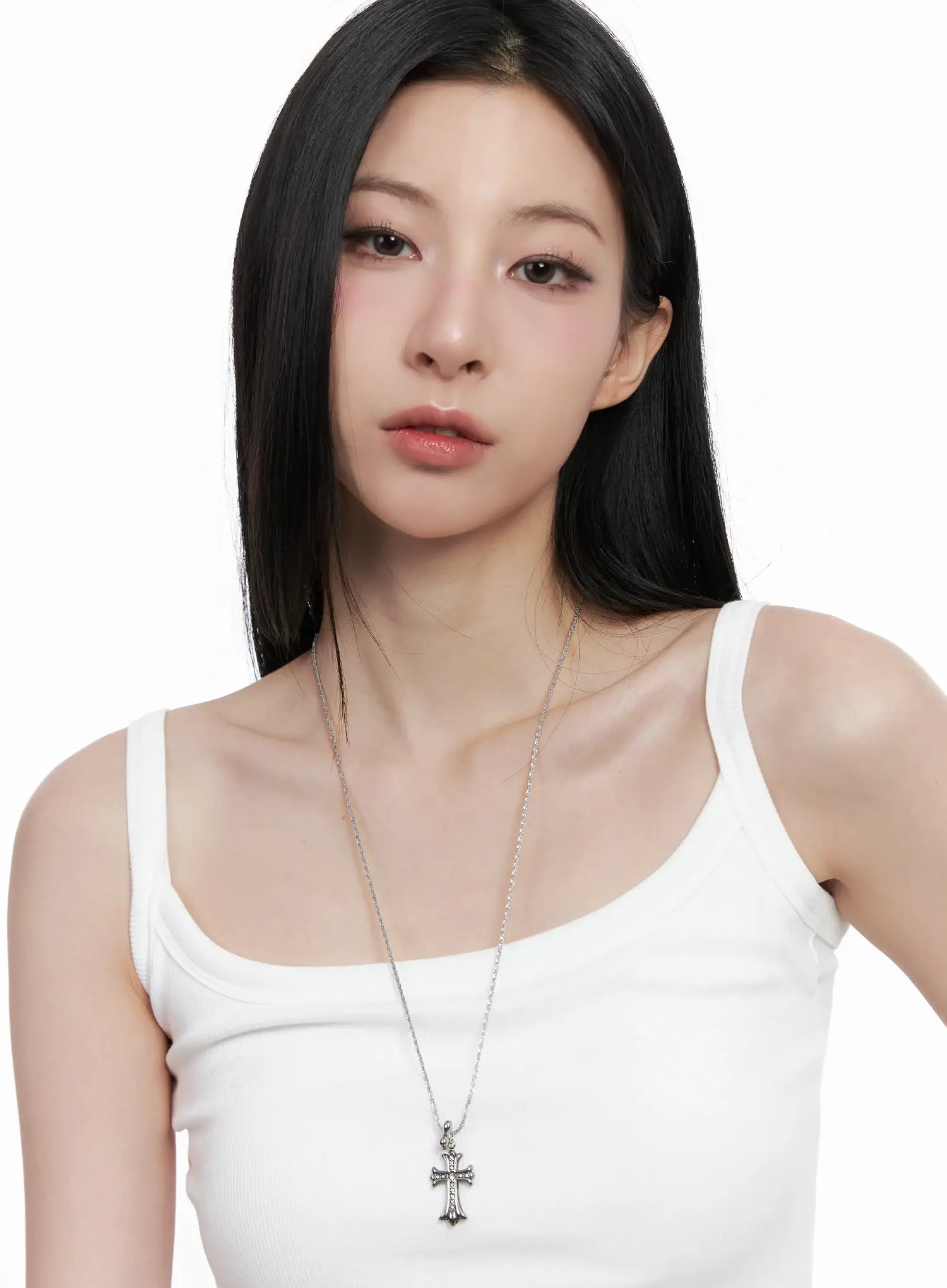 Cross Charm Long Necklace CO503