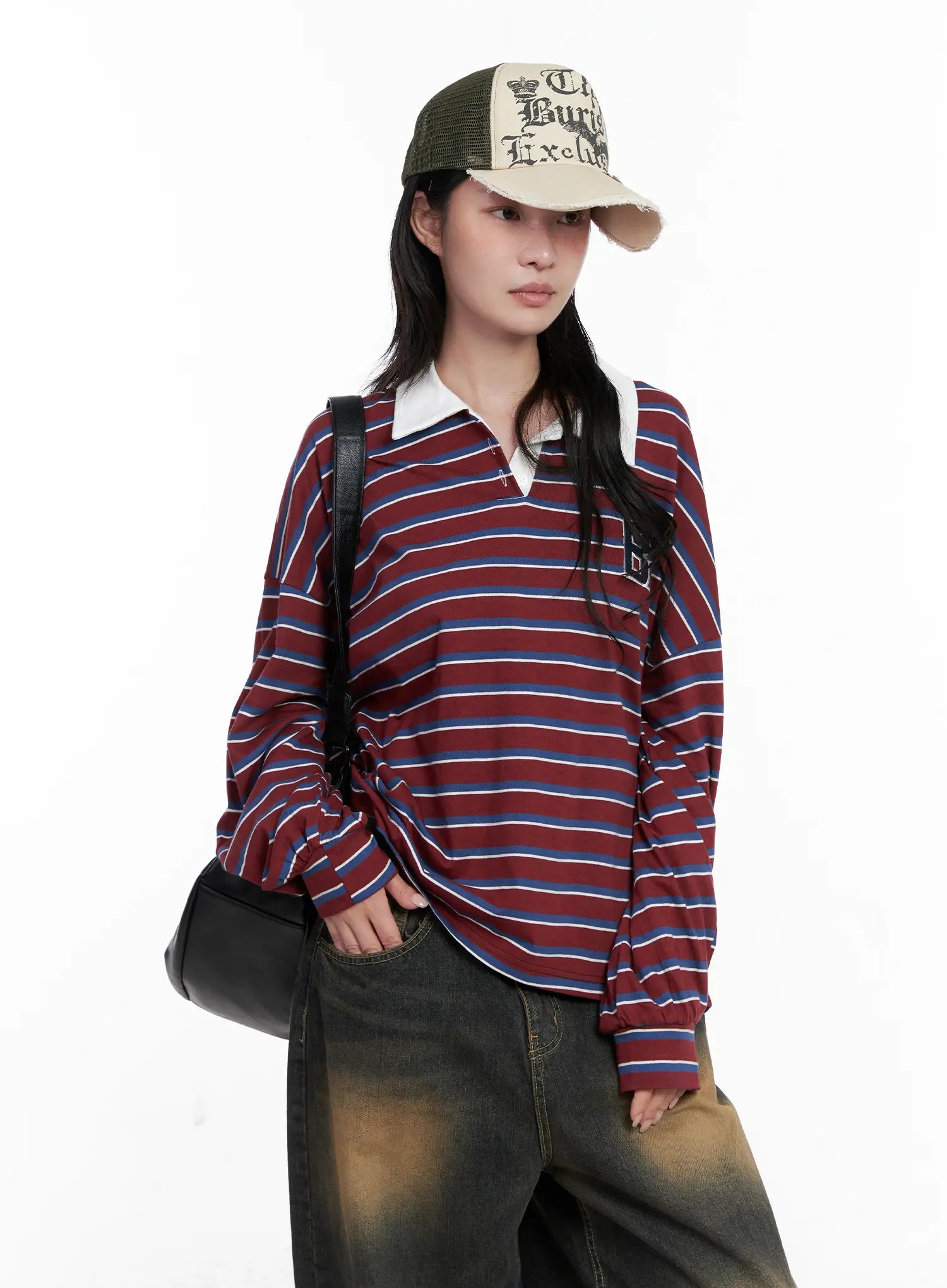 Striped Polo Long Sleeve Shirt CS526