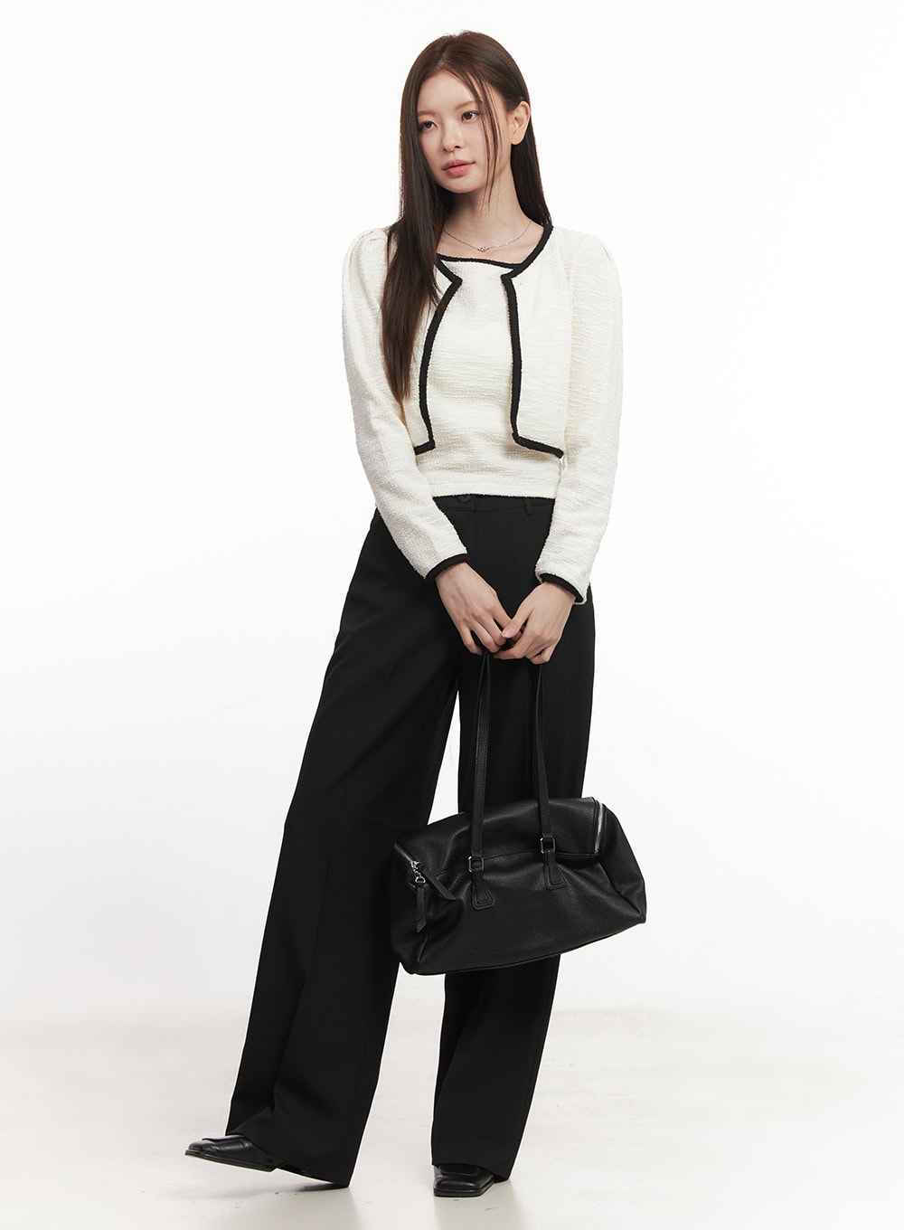 Contrast Tank Top Cardigan Set CA501