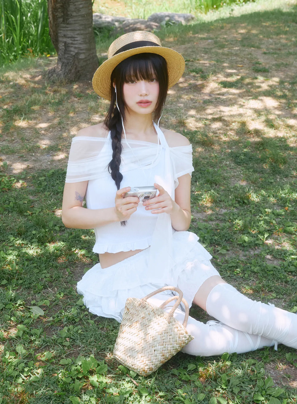 Floral Embroidered Ruffle Mini Skirt CL509