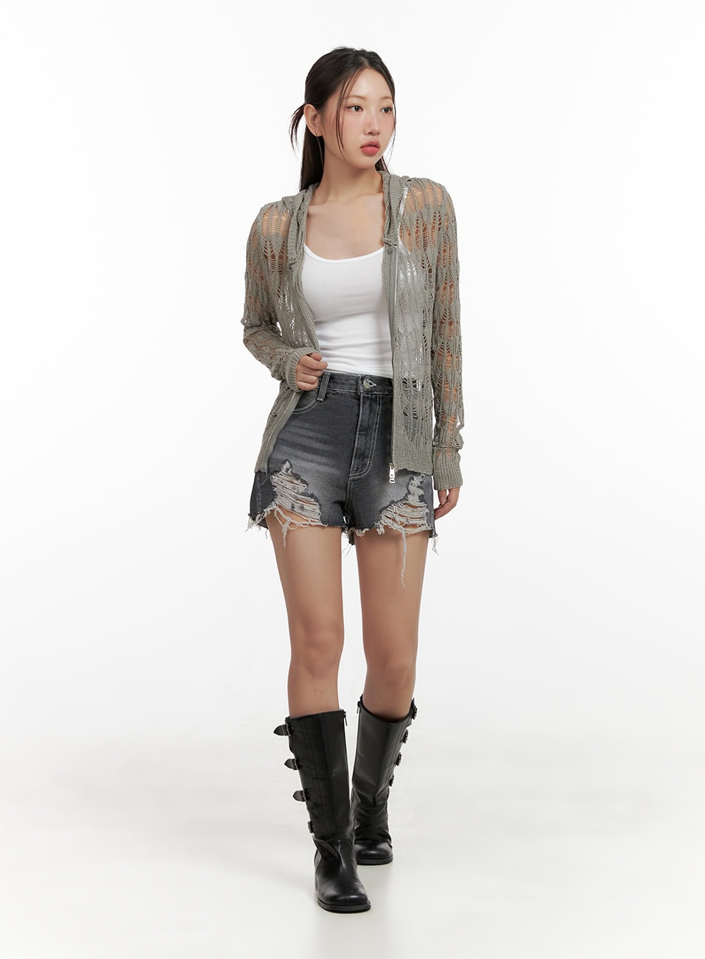 Distressed Denim Shorts CL431