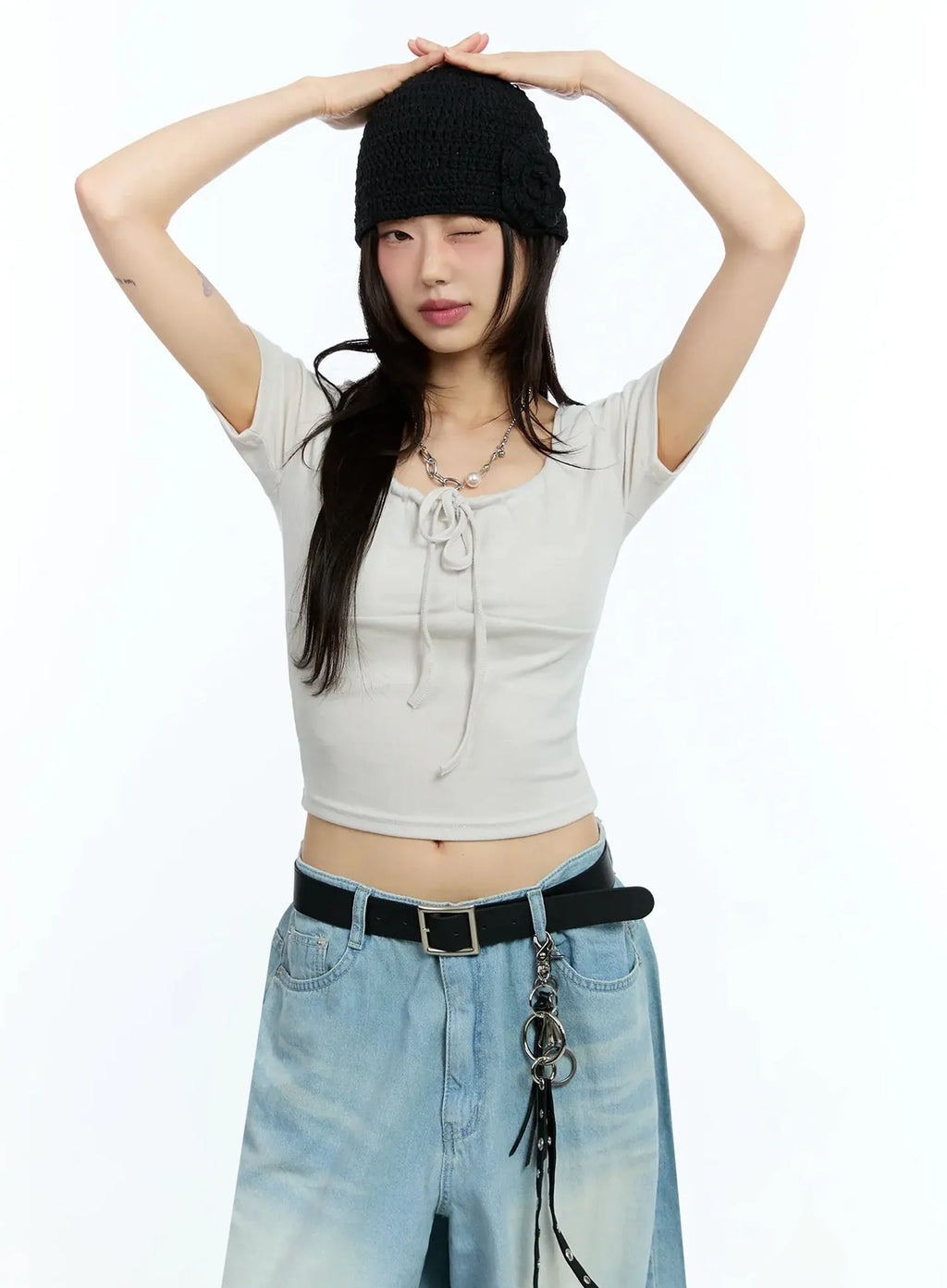 Ribbon Detail Crop Top IU524