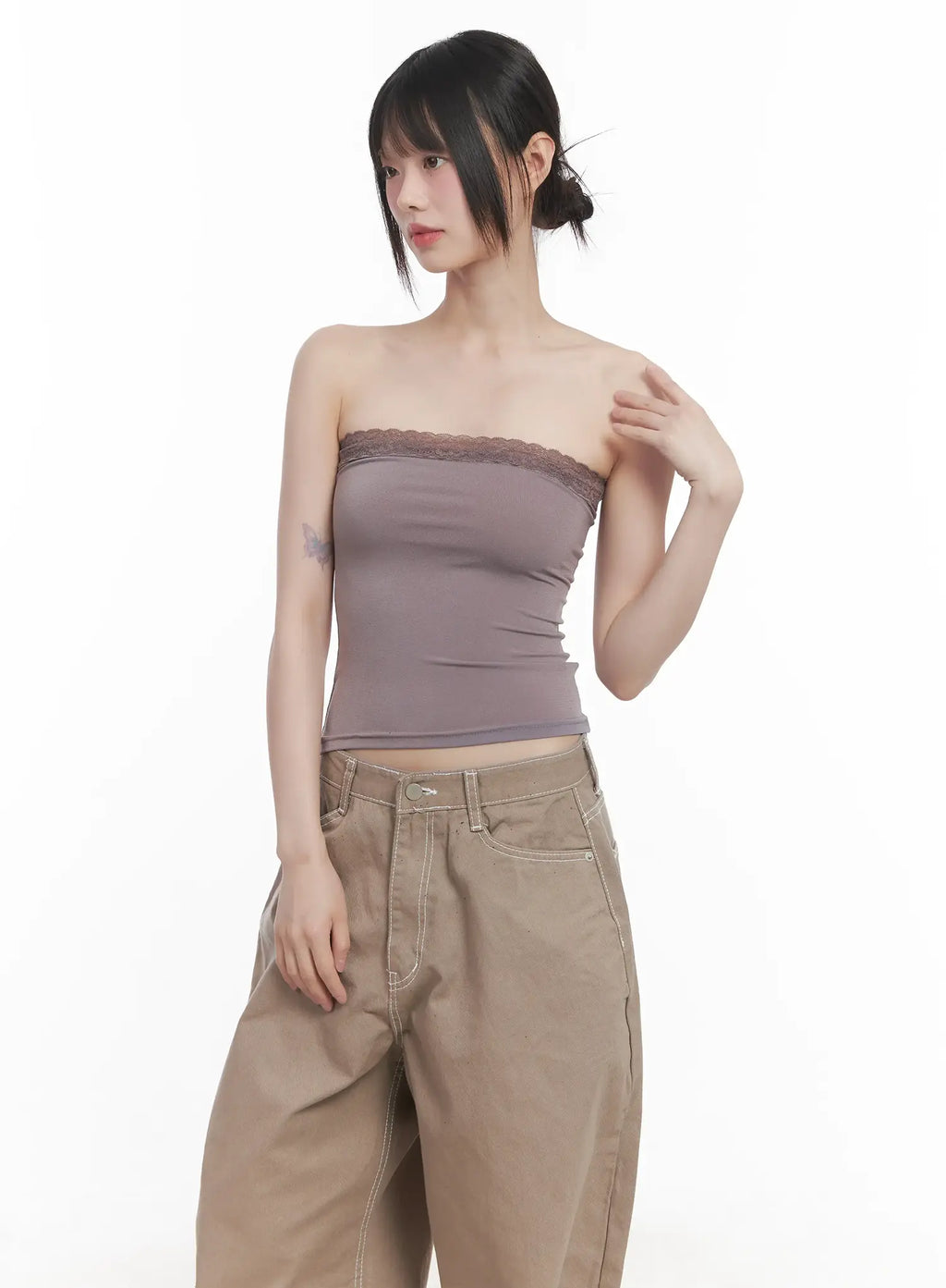 Lace-Trim Tube Top CU518