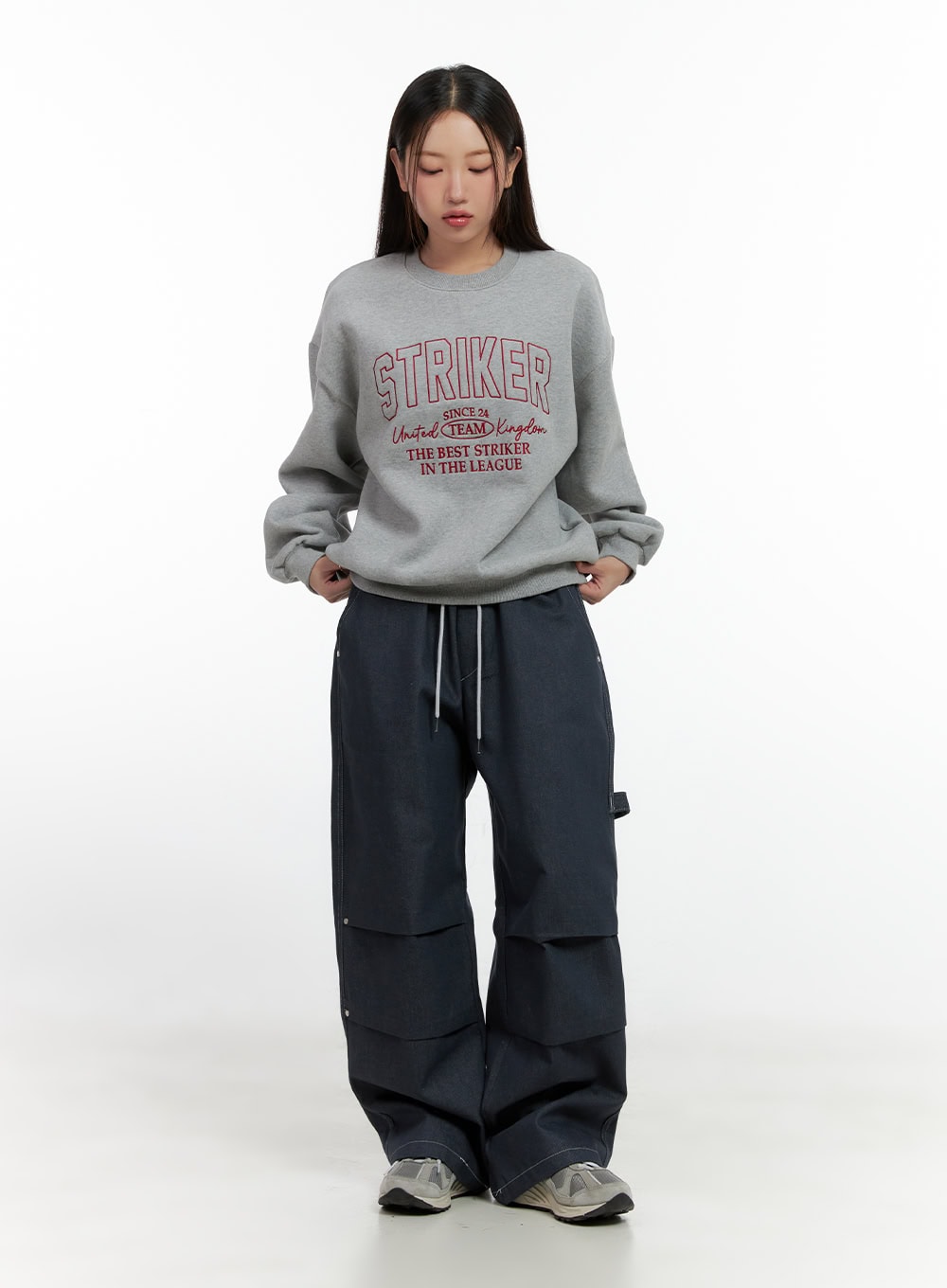 Non-Fade Wide-Leg Denim Trousers CN412