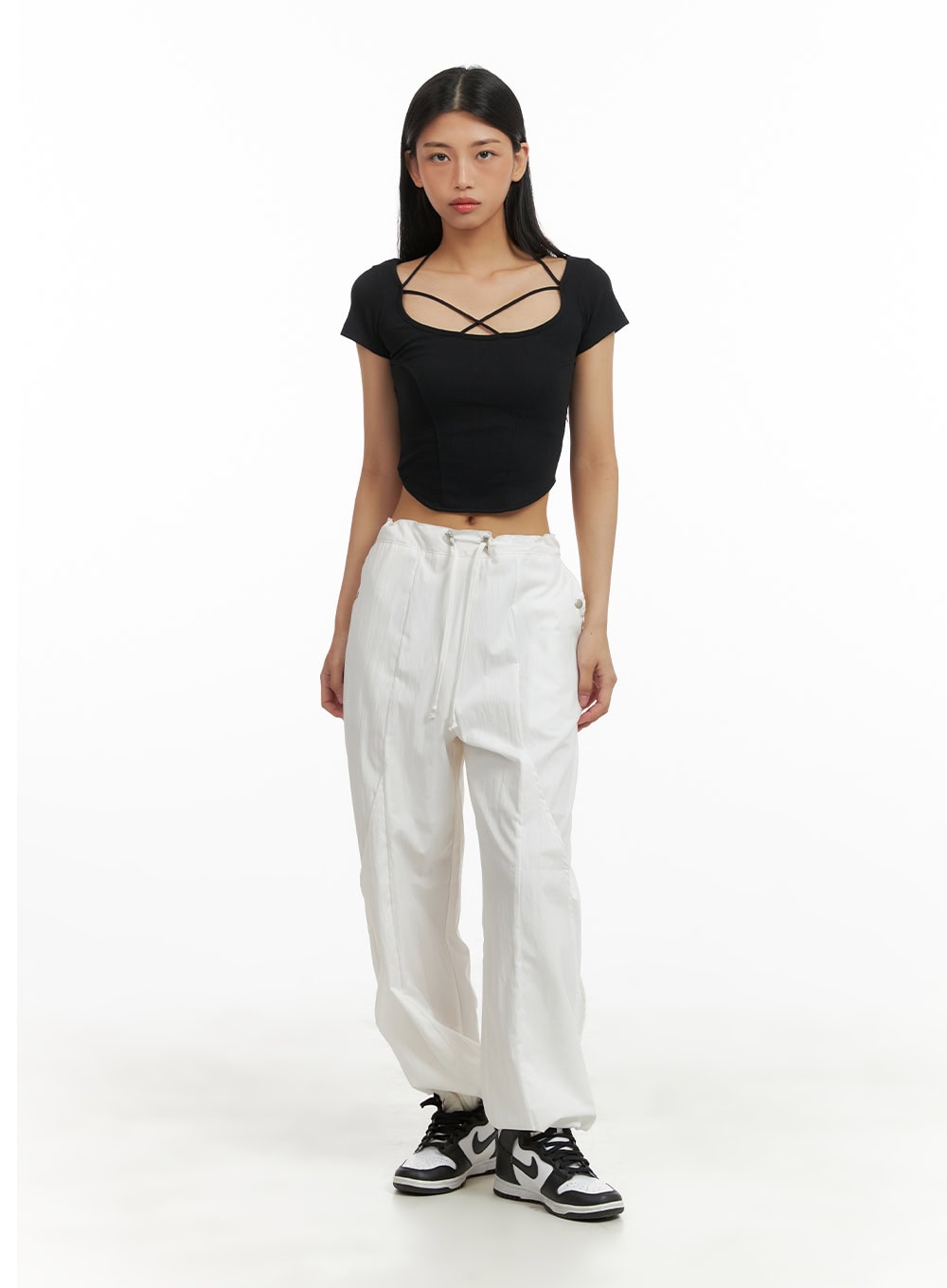 X Strap Solid Crop Tee CA424