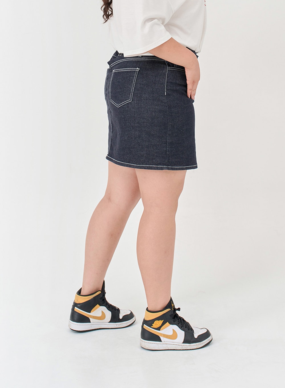 Plus Stitch Span Denim Skort IG09