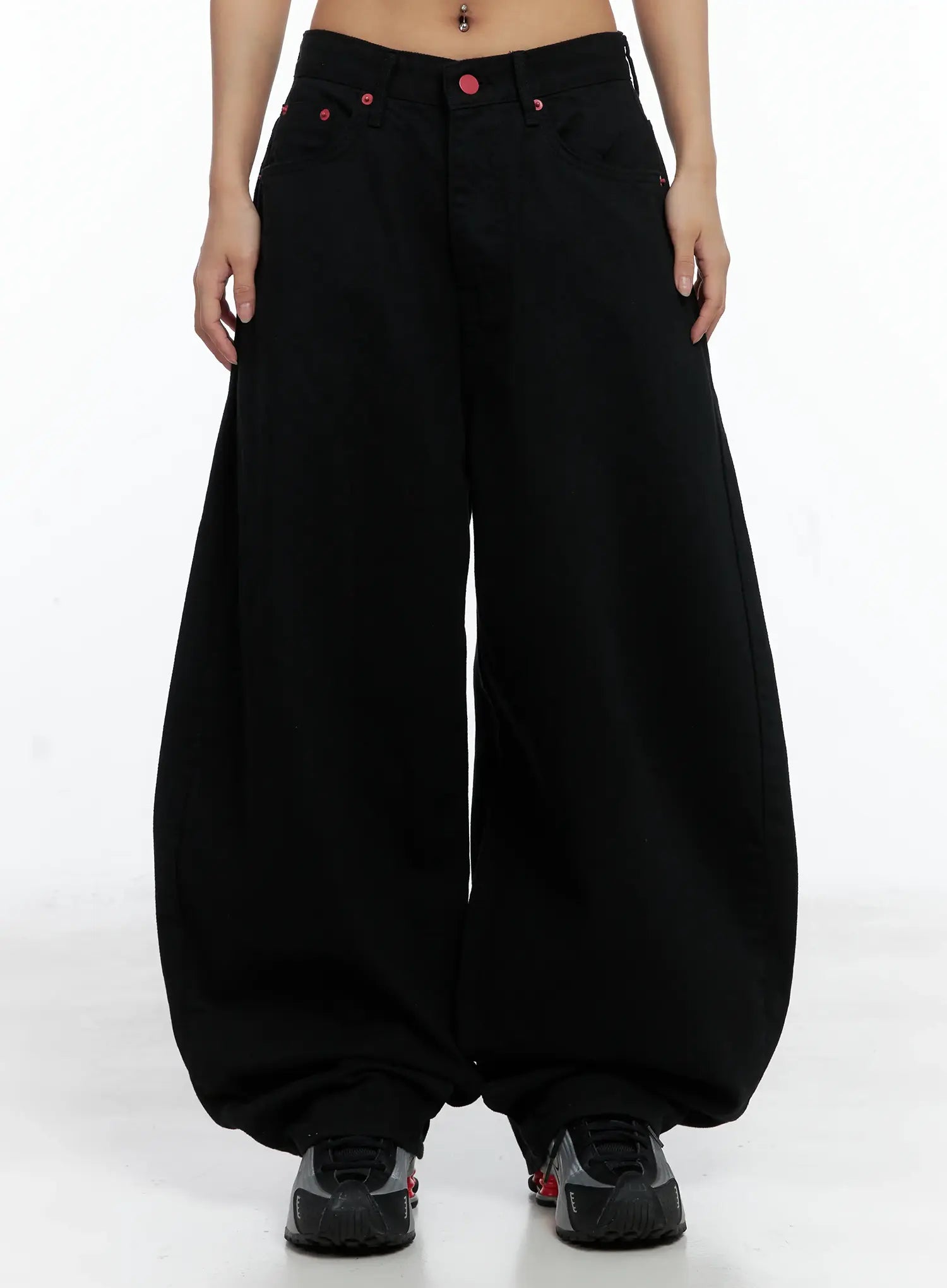 Cherry Back-Print Wide-Leg Cotton Pants CS505