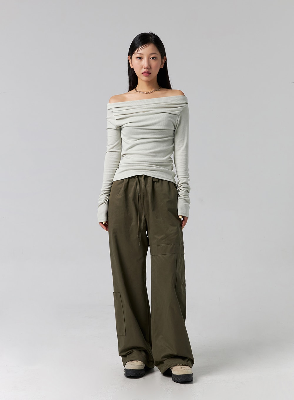 Off-Shoulder Long Sleeve Tee CG329