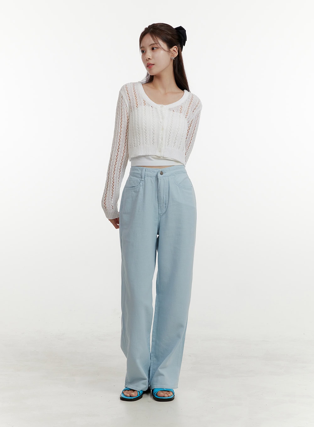 Hollow Out Cropped Cardigan OY409