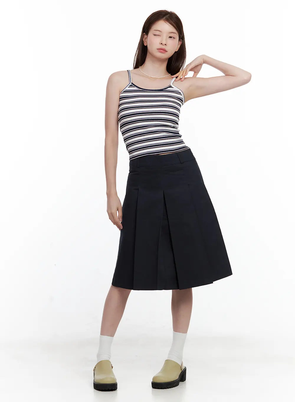 Multi-Colored Striped Ribbed Tank CL502