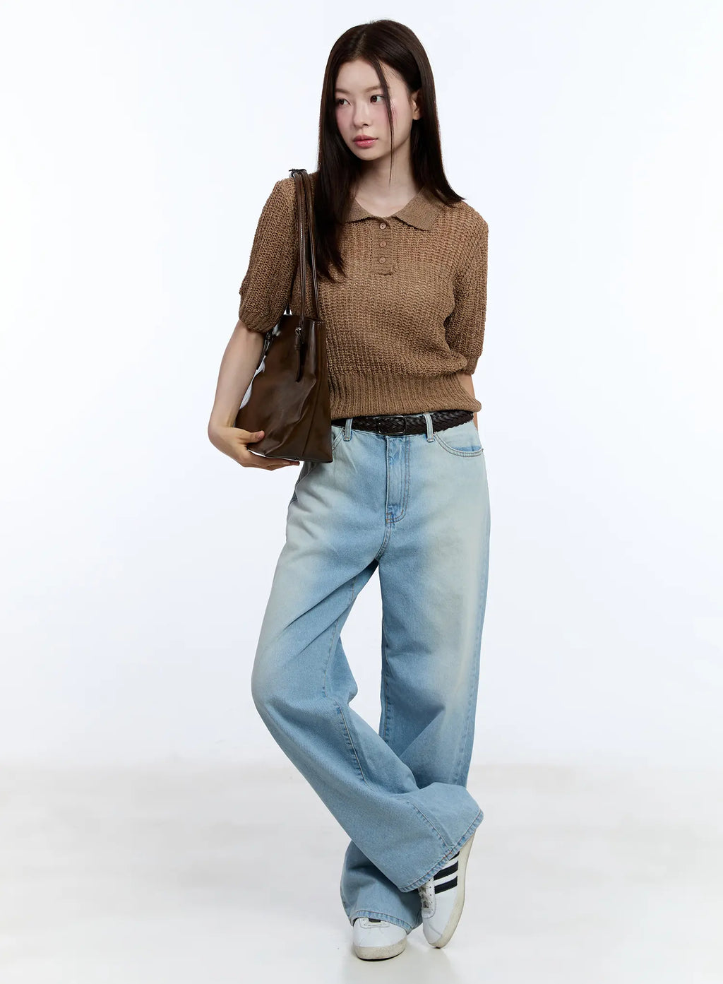 Collared Short Sleeve Sweater CU513