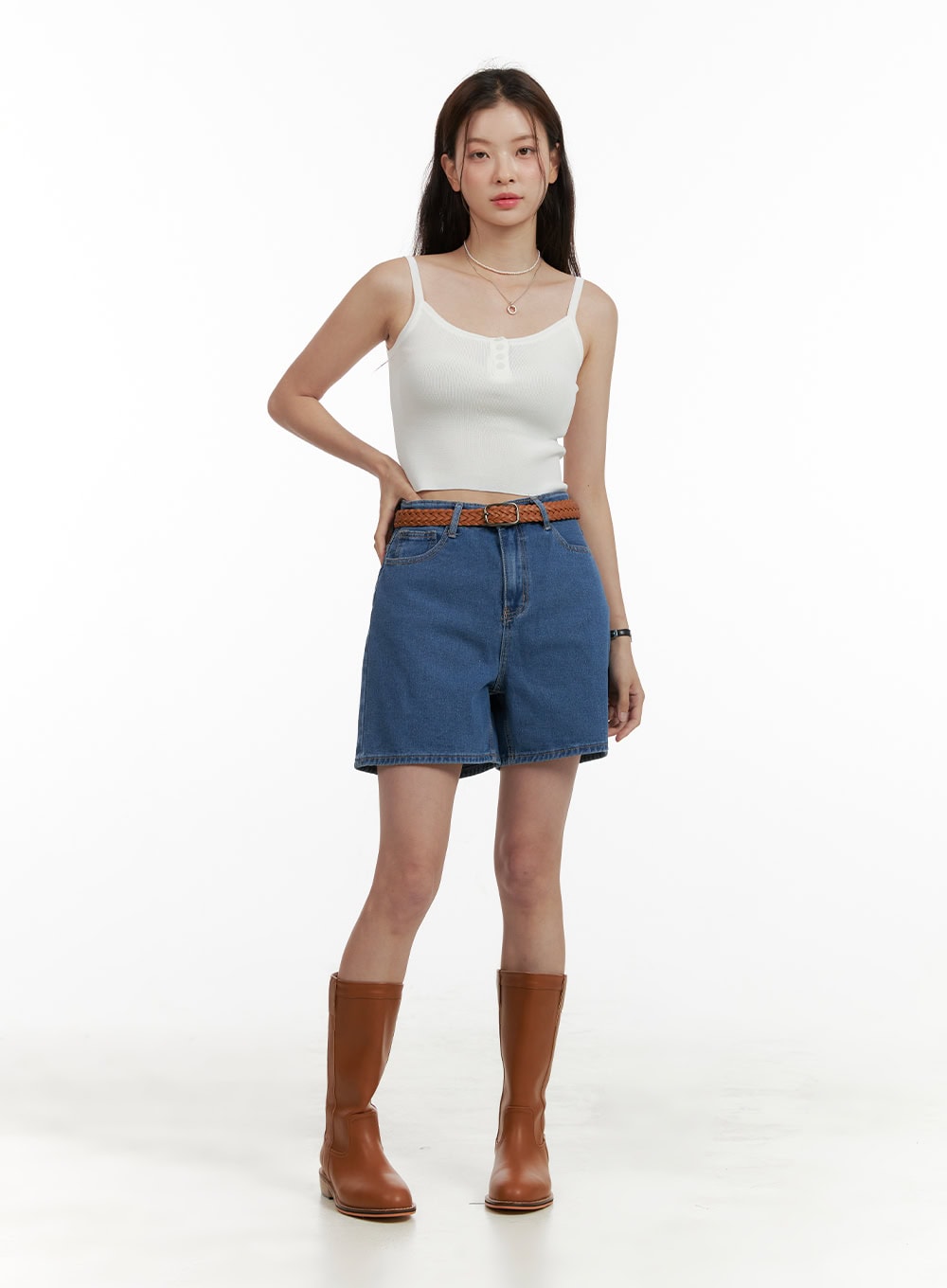 Faux Leather Woven Belt OU413