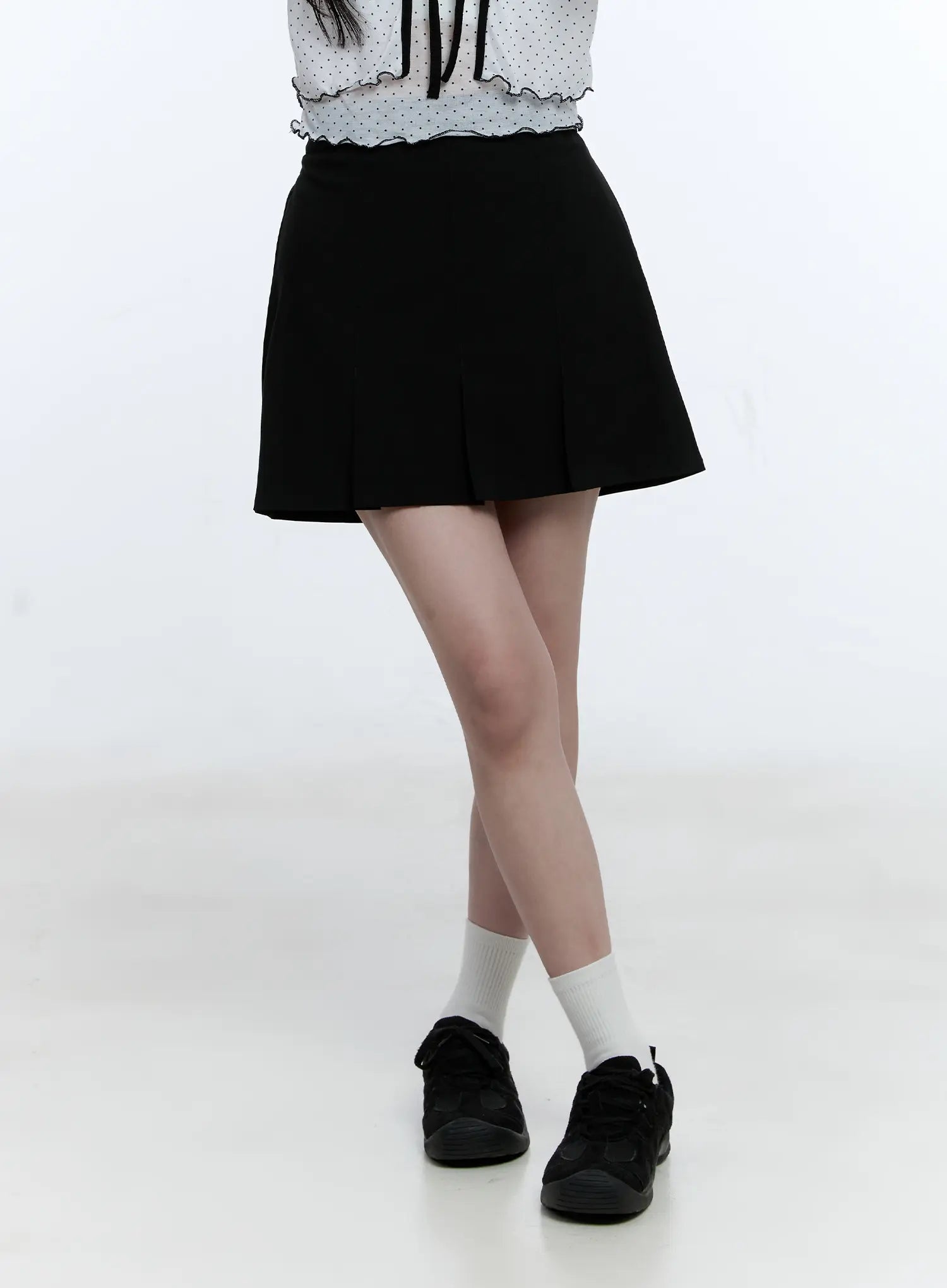 Banded Pleated Mini Skirt CG513