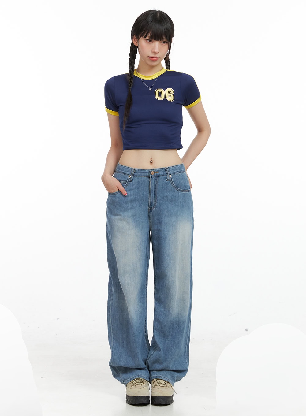 Nina Summer Washed Baggy Jeans CG409