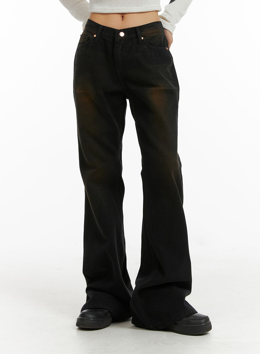 Denim Mid Waist Flared Jeans CJ409