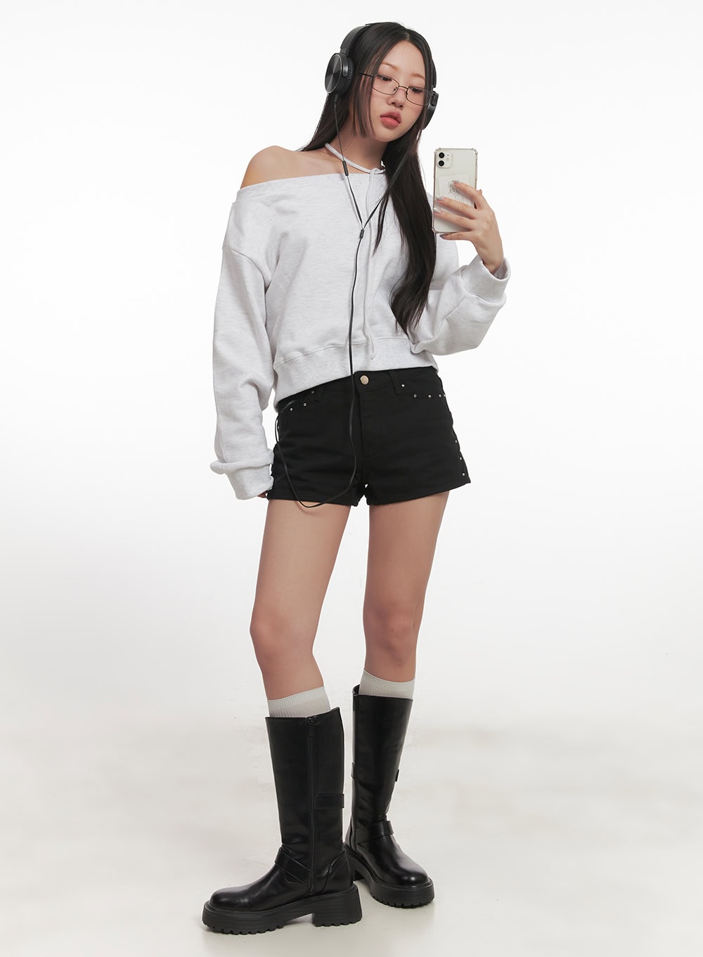 Urban Studded Cotton Shorts CF526