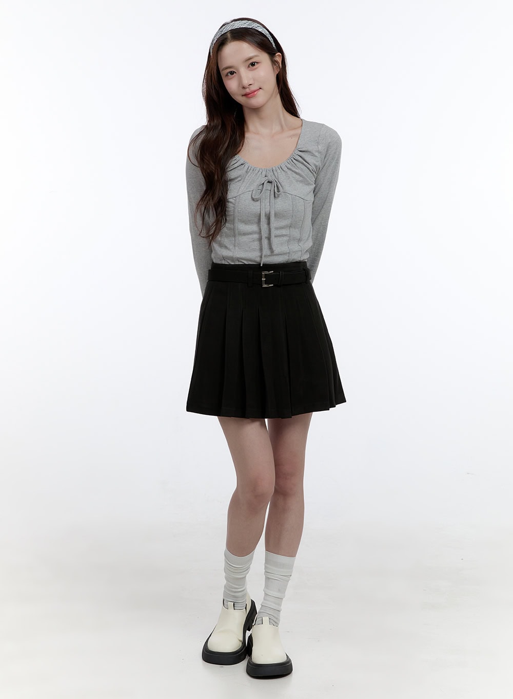 Cotton Ribbon Long Sleeve Top OO407