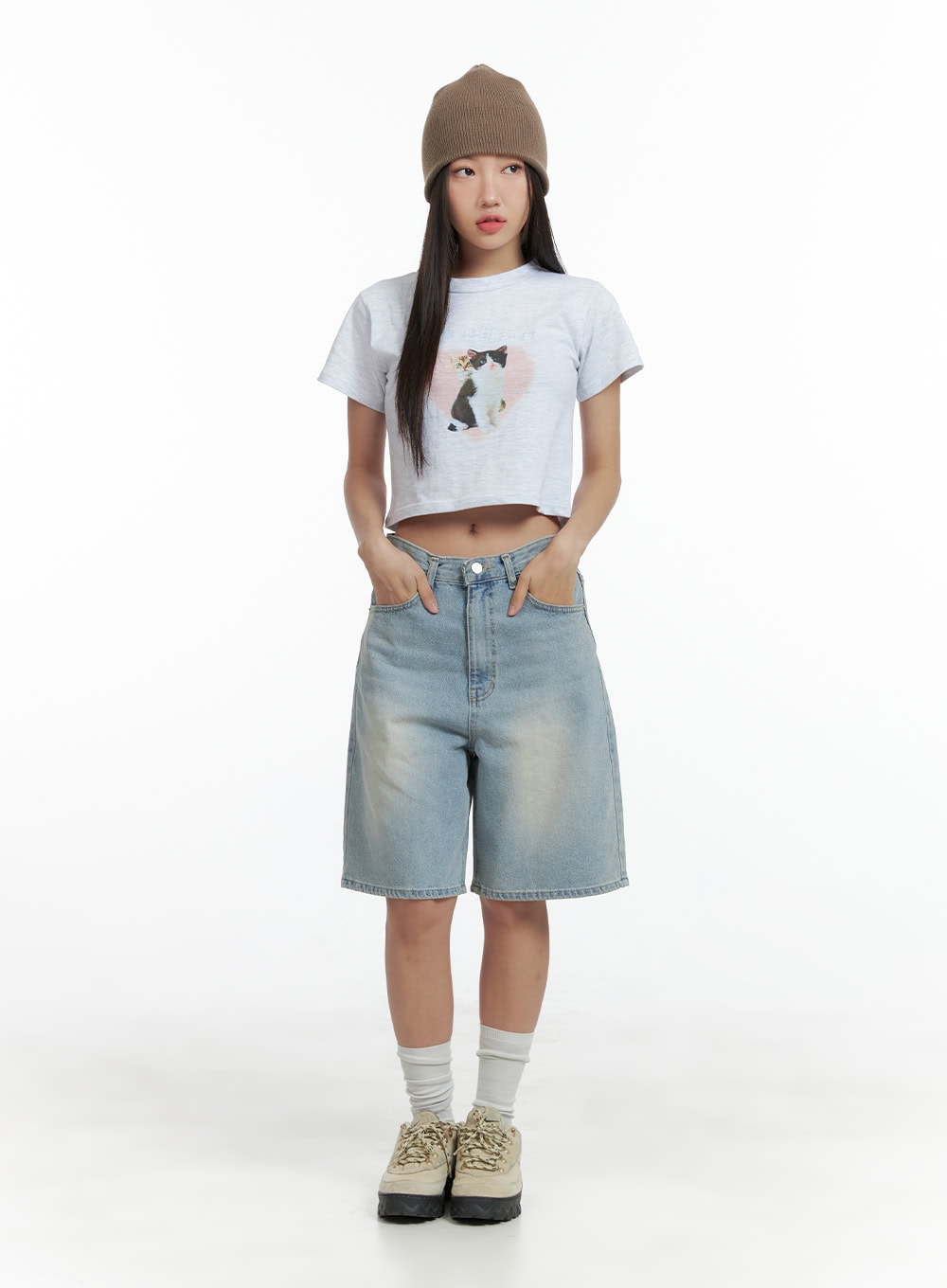 Light Washed Jorts CL417