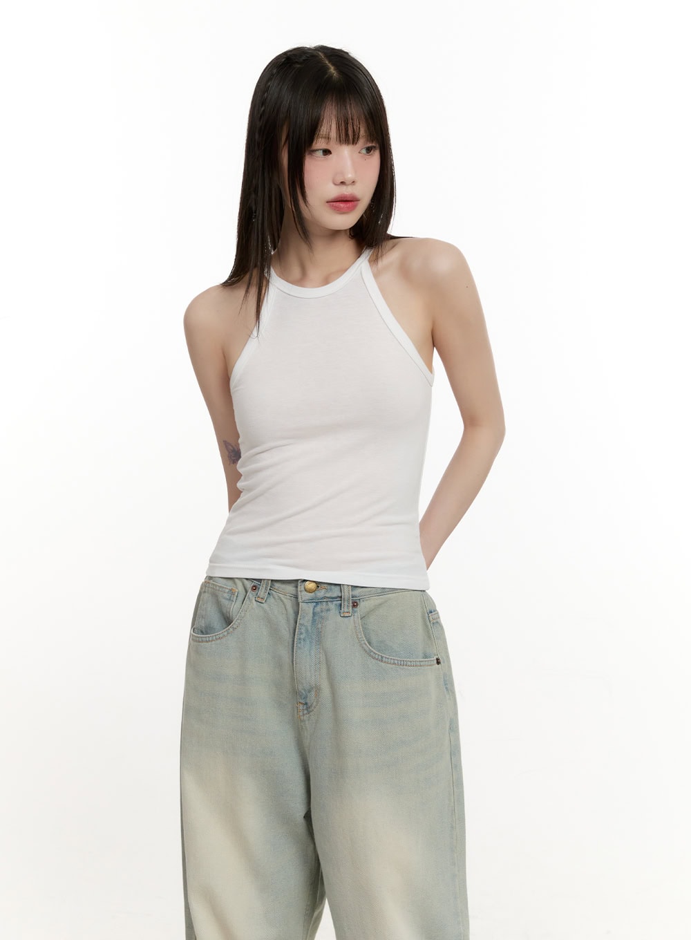 Halter-Neck Crop Tank Top CM513