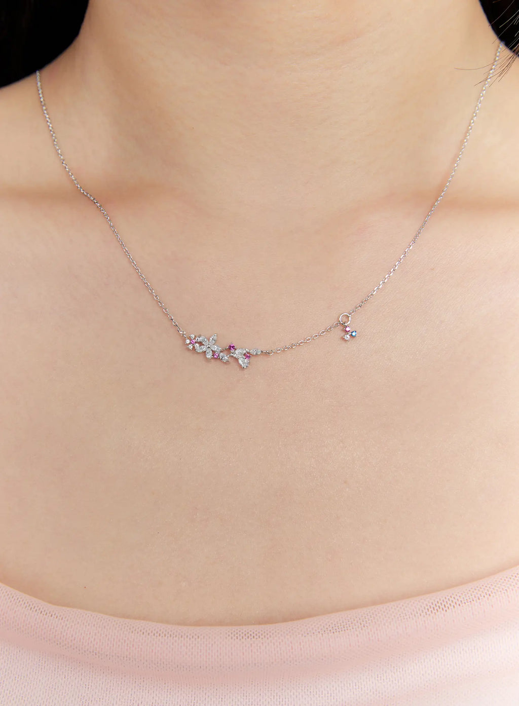 Accent Petal Ruby Necklace IS517