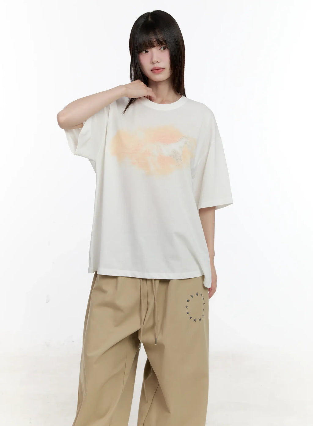 Washed Graphic Oversized Tee CL504