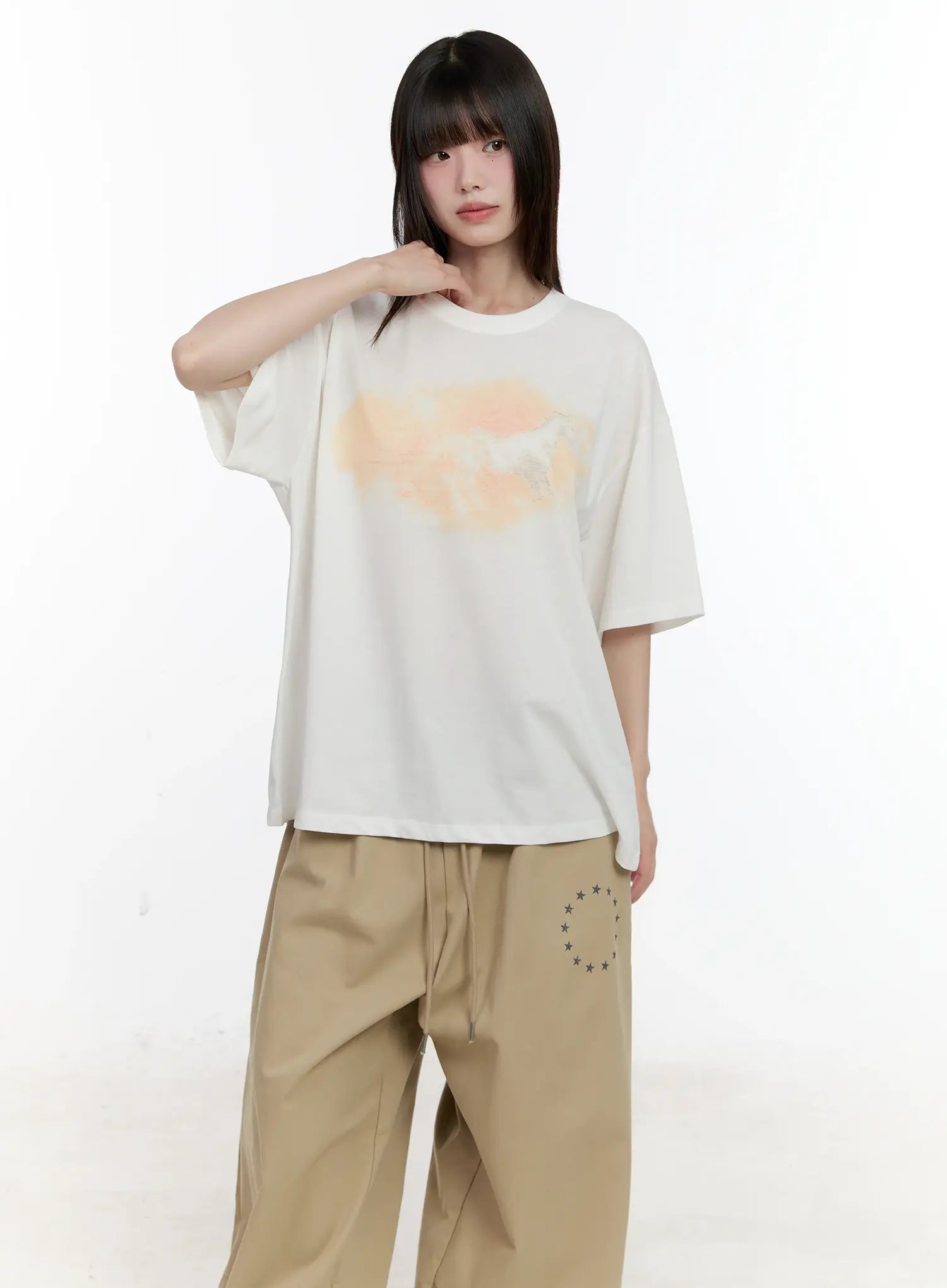 Washed Graphic Oversized Tee CL504