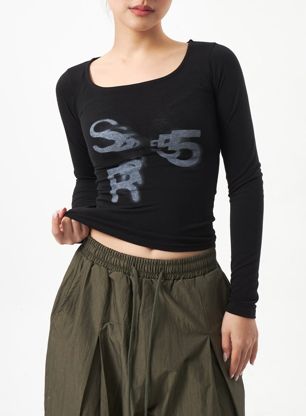 Square Neck Cropped Top CA318