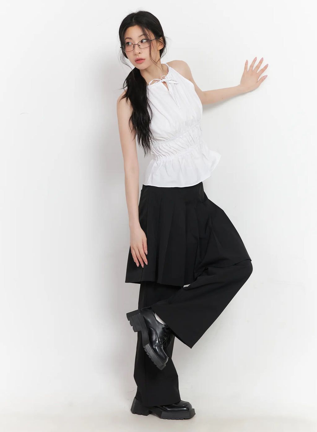 Shirred Halter-Neck Blouse CU510