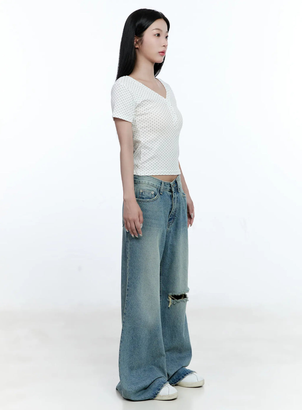 Mazie Distressed Wide-Leg Flare Jeans CG512