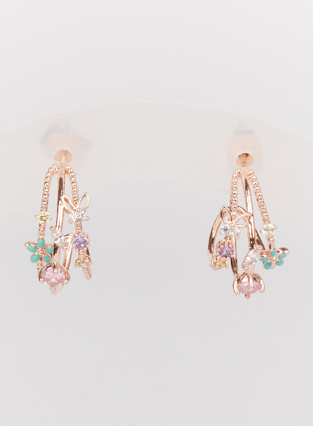 Daisy Triple Flower Stem Earrings IM528