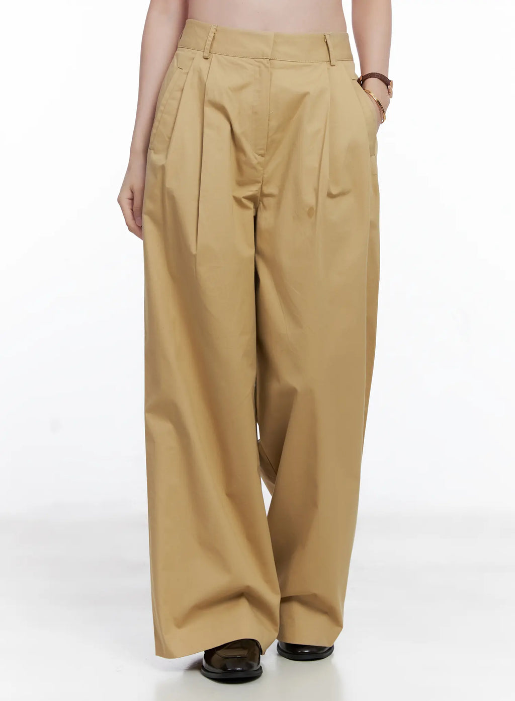 Wide Leg Pintuck Cotton Slacks CG520