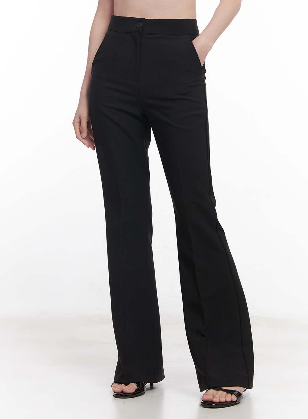 Slim-Fit Flared Trousers CY519
