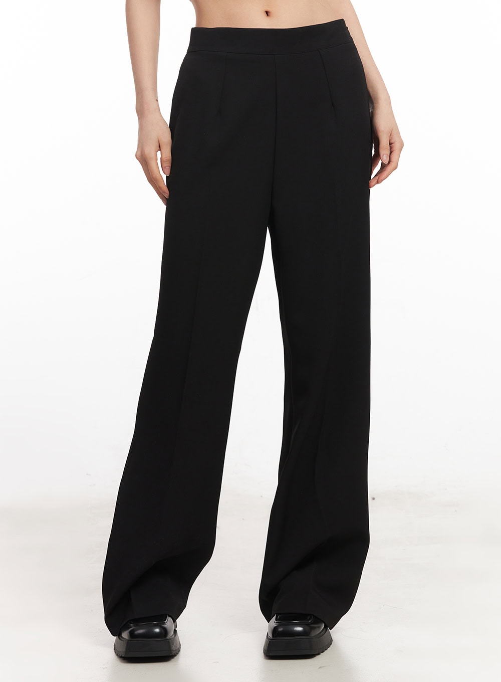 Side-Zip Loose-Fit Slacks CA516