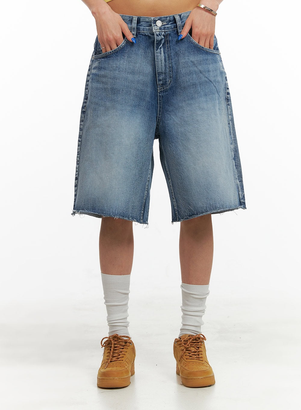 Washed Wide Leg Jorts CY424