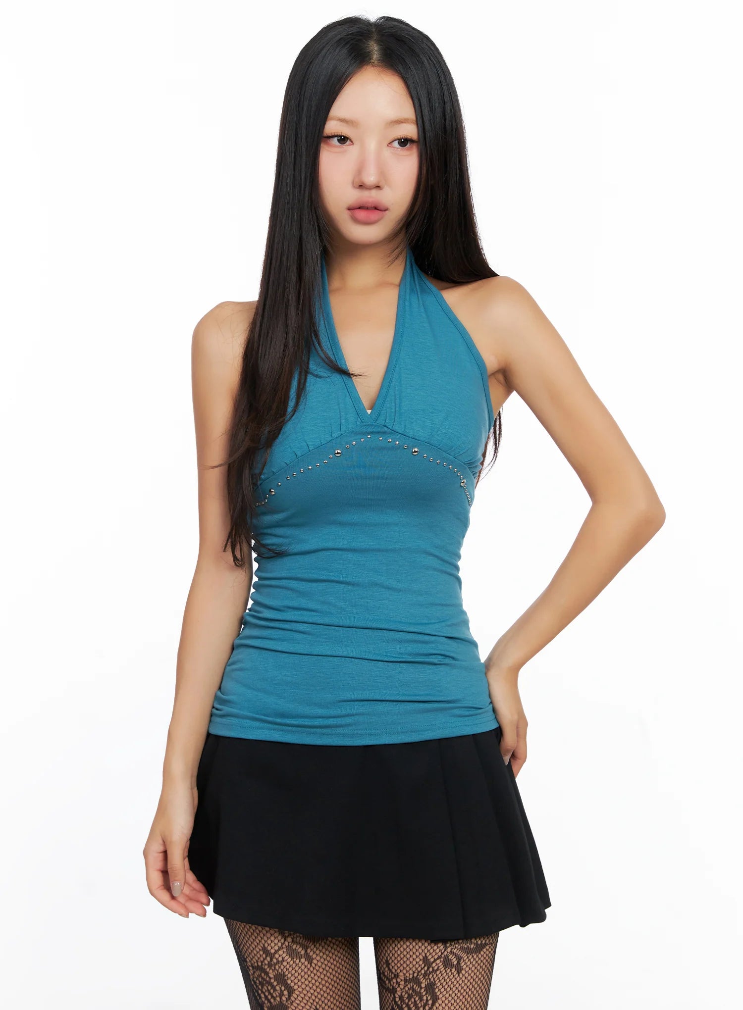 Studded Halter SleeveLess Top CO515